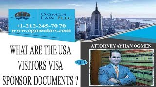 WHAT ARE THE USA VISITORS VISA SPONSOR DOCUMENTS [upl. by Eilitan]