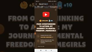 FROM OVERTHINKING TO ACTION MY JOURNEY TO MENTAL FREEDOM  MEMEFI  MEMEFI VIDEO TASK CODE [upl. by Menedez843]