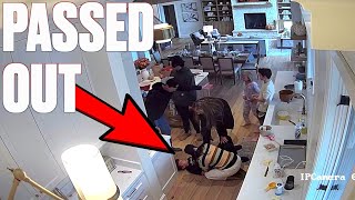 KID PASSES OUT WHILE MAKING THANKSGIVING DINNER  INTENSE FAINT CAUGHT ON CAMERA  TERRIFYING TUMBLE [upl. by Fiden70]