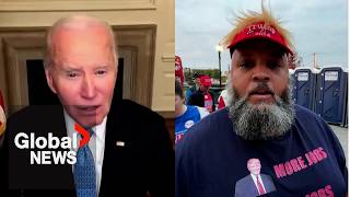 quotWere not garbagequot Trump supporters call out Biden gaffe WH clarifies context [upl. by Nyberg]