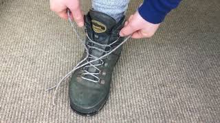 How to tie hiking boots heel lock lacing [upl. by Anaerda]