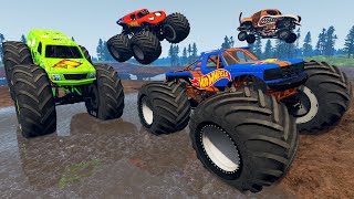 Monster Truck Mud Battle 8  BeamNG Drive  Griffs Garage [upl. by Dlonyer673]