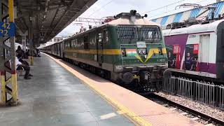 Mumbai Local Train Cross Kamayani Express at Diva Jn [upl. by Karlis676]