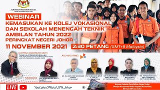 WEBINAR KEMASUKAN KE KVSMT AMBILAN TAHUN 2022 PERINGKAT NEGERI JOHOR [upl. by Dareece]