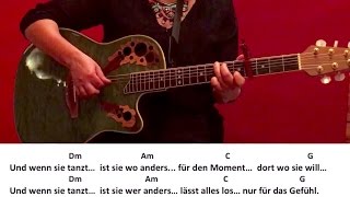 Wenn sie tanzt  Max Giesinger  GitarreGuitarTutorialCoverAkkordeChordsLyricseasy [upl. by Towland]