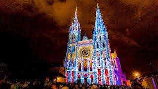 The Chartres Cathedral Luminaires France Light Show [upl. by Rehpotsihrc]