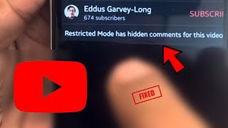 Restricted mode on YouTube has hidden comments for this video  Fix [upl. by Ceil]