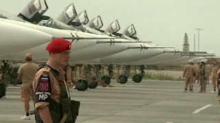 Work at the Russian airbase Hmeymim in Latakia to advance the truce in Syria [upl. by Allerim913]