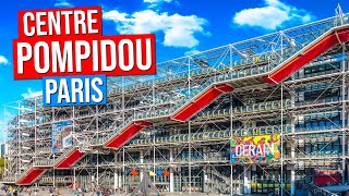 CENTRE POMPIDOU in Paris France  BEAUBOURG Museum Architecture Escalator Stravinsky Fountain [upl. by Genaro]