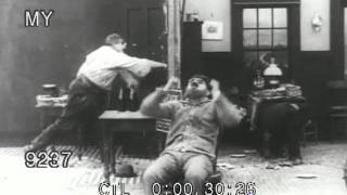 1916 Vintage Silent Pie Fight with Charlie Chaplin [upl. by Nye581]