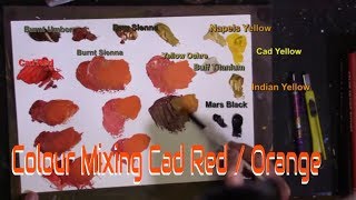 Cadmium Red in Mixes for orange Acrylic paintingclive5art [upl. by Peri]