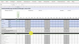 BusyAntPro Arbeitszeit und Absenzerfassungs Excel Vorlage [upl. by Olra]