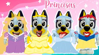 MIX DISNEY PRINCESS STORIES with BLUEY for kids FAIRY TALES [upl. by Ahsar]