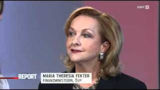 Maria Fekter  Interview Griechenlands Schuldenkrise  Report ORF  1752011  25 [upl. by Rehtaef859]