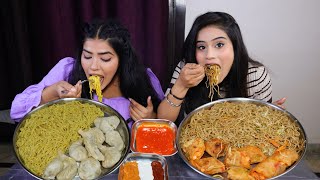 Maggi Momos Chow Mein and Spring Rolls Eating Challenge  Food Challenge [upl. by Alduino]