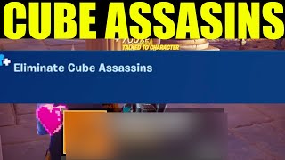 eliminate cube assassins fortnite horde rush challenge guide Cube assassins location [upl. by Jae]