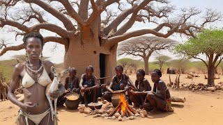 Hadzabe Tribe Traditional Wild Cuisine  Hunting amp Cooking In The Wild [upl. by Yelich102]