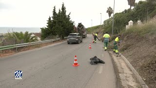 Labores de desbroce y limpieza en la carretera Manilva – Sabinillas [upl. by Salguod623]