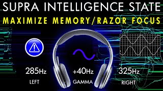 The Supra Intelligence State  Maximize Your Memory  Razor Sharp Focus  Ultra GAMMA Binaural Beat [upl. by Heall]