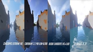 Minecraft Shader Comparison  Chocapic Continuum KUDA SEUS Shaders [upl. by Noevart327]