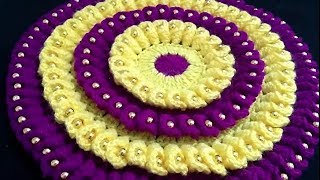 Crosia Thalpos ke Design  Thaliposh Pattern  Hindi  Crochet Pearl Doily [upl. by Manvel]