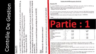 Corrigé dexamen 20182019 de contrôle de gestion session normale Partie 1 [upl. by Asseneg]