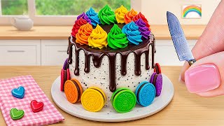 Chocolate Cake Recipe Using COLA FANTA SPRITE  Satisfying Rainbow Cake Decorating [upl. by Notnert]