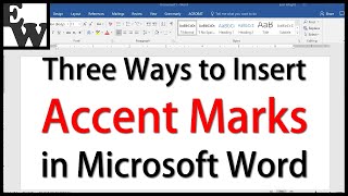 Three Ways to Insert Accent Marks in Microsoft Word [upl. by Ahsenod]