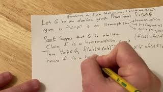 Proof that fa  a1 is a Group Isomorphism if G is Abelian [upl. by Ofelia962]