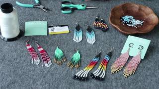 Fringe Earrings Tutorial with Sister Beads [upl. by Piers]