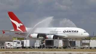 Qantas A380 arrival at DFW Airport for the first time [upl. by Luis570]