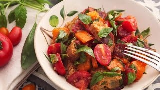 Recipe of Classic Panzanella Salad Tuscan Style Tomato and Bread Salad [upl. by Vandyke]