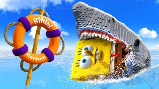 Shark EATS SpongeBob Squarepants  Teardown Mods Gameplay [upl. by Ibrad619]