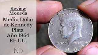 Review Moneda Medio Dolar Kennedy de Plata 1964 – EEUU  USA SILVER COIN KM202 Video0010 [upl. by Constance]