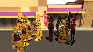 Gmod FNAF Freddy and the gang vs The springbonnies [upl. by Stambaugh795]