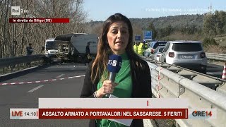 Sassari Assalto a portavalori 3 i furgoni rapinati dal commando  Ore 14 del 31012024 [upl. by Haig]