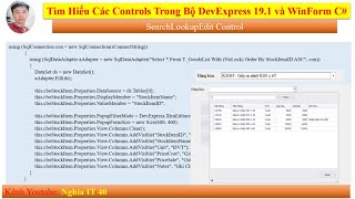 Devexpress 191 Tutorial Hướng Dẫn Sử Dụng Control SearchLookup  Lập Trình Visual Studio 2019 [upl. by Hooper240]