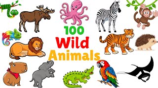 100 Wild Animals Names in english  Learn Wild Animals Names in english wildanimals [upl. by Chelsy357]