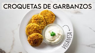 Croquetas de garbanzos al horno  mayonesa vegana [upl. by Mad]