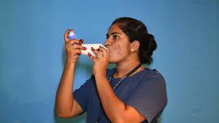 How to use Inhaler with Spacer HindiCommunity Health Bangalore Baptist Hospital [upl. by Minor]