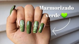 MARMORIZADO VERDE FÁCIL E SIMPLES DE FAZER 💚💅🏼✨ [upl. by Moises]