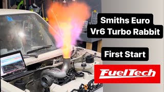 CAMMED VR6 RABBIT FIRST START ON FUELTECH [upl. by Sirtemed]