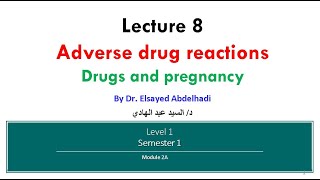 Lecture 8  Adverse Drug Reactions  Dr Elsayed Abdelhadi  2023  2024 [upl. by Norym]