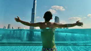 Stunning Address Sky View Hotel and a pool with amazing view of the Burj Khalifa Dubai [upl. by Suitangi]