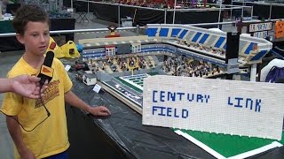 LEGO CenturyLink Field Seattle Seahawks stadium – Brickworld Chicago 2015 [upl. by Arbua195]