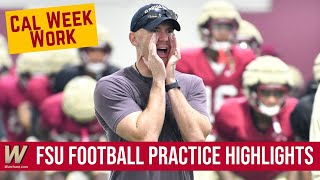 FSU Football PRACTICE HIGHLIGHTS  Cal Week Tuesday Practice  Warchant TV FSU [upl. by Zingale]