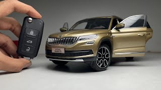 Unboxing of Most Realistic Skoda Kodiaq 118 Scale Diecast Car with Openable Parts [upl. by Lambard]