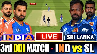 🔴 Live IND Vs SL 3rd ODI  Live Scores amp Commentary  India Vs Sri Lanka  1st innings [upl. by Aitnuahs]