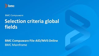 BMC Compuware FileAIDMVS Online  Selection criteria global fields [upl. by Hansiain]