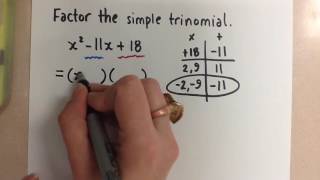 Factoring Simple Trinomials [upl. by Nikos856]